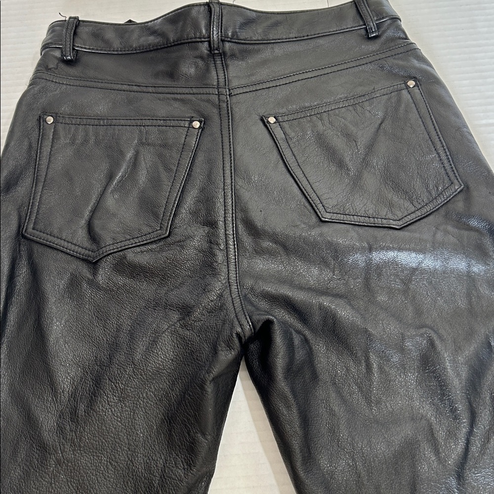 WILSONS BLACK SOFT LEATHER STRAIGHT LEG WOMENS LINED CLASSIC PANTS SZ 6 - Picture 3 of 13